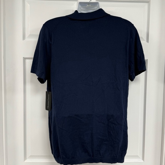 NWT Christian Lacroix Polo Sweater Cashmere Silk Cotton Blend Mens XL Blue Lux - Picture 2 of 8